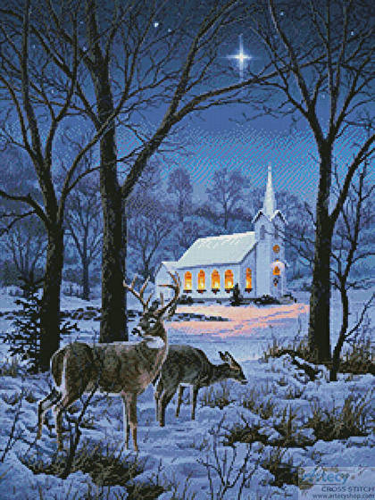 cross stitch pattern A Midnight Clear