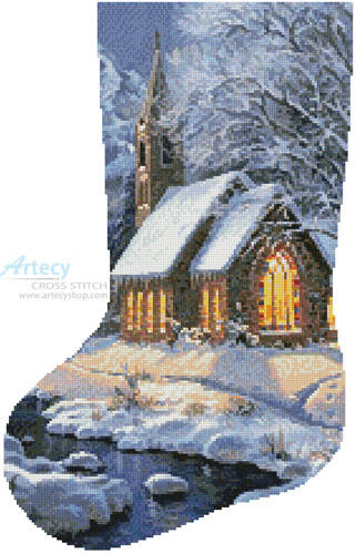 cross stitch pattern Midnight Clear Stocking (Left)