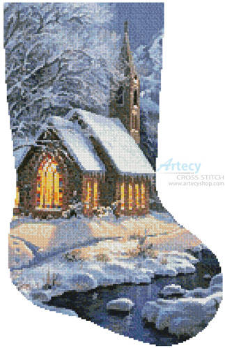 cross stitch pattern Midnight Clear Stocking (Right)