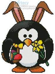 cross stitch pattern Mini Easter Penguin