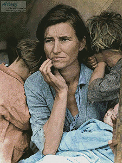 cross stitch pattern Migrant Mother (Colour)