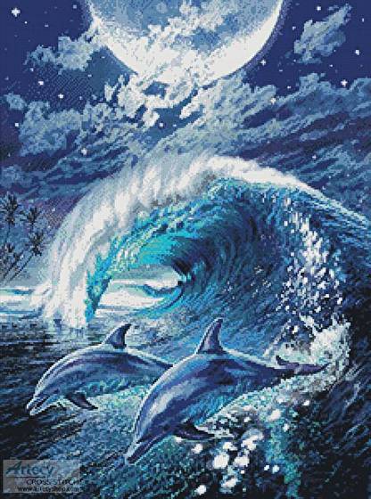 cross stitch pattern Moonlight Tryst