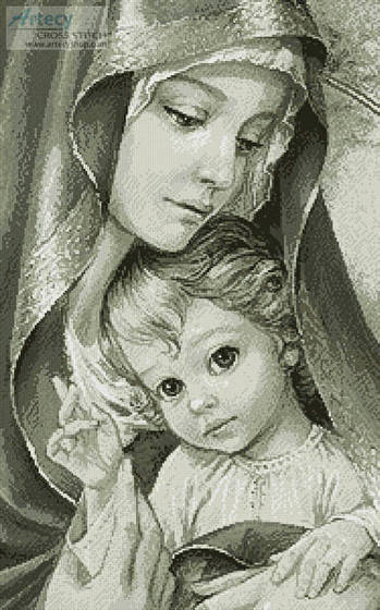 cross stitch pattern Mother of God (Sepia)