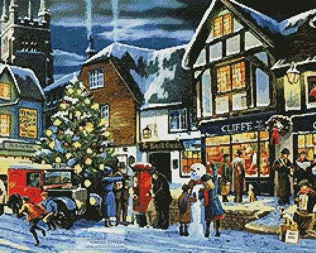 cross stitch pattern Market Square - (Crop 2)