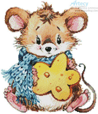 cross stitch pattern Mouse with Cheese 2