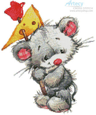 cross stitch pattern Mouse with Cheese
