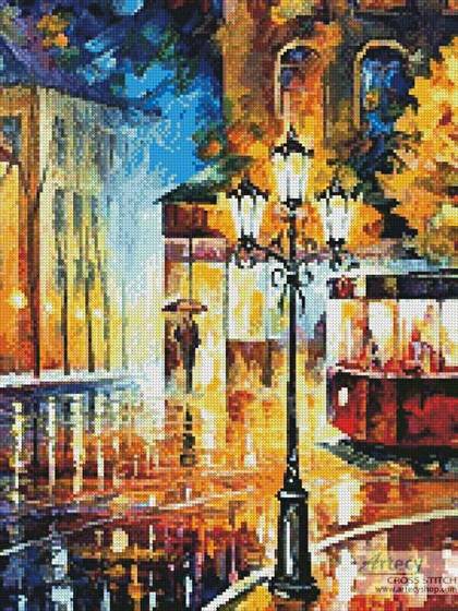 cross stitch pattern Night Trolley (Crop)
