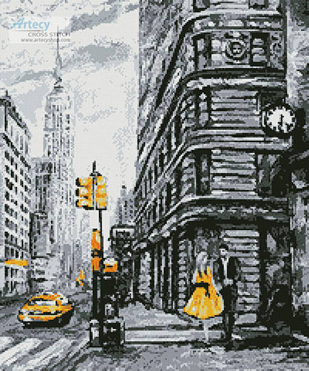 cross stitch pattern New York Abstract (Crop)