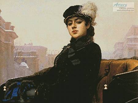 cross stitch pattern Portrait of an Unknown Woman