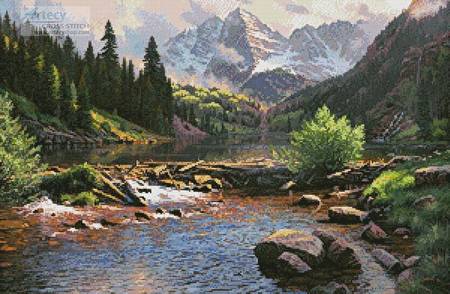 cross stitch pattern Rocky Mountain Grandeur