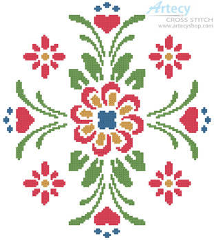 cross stitch pattern Rosemaling 2