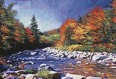 cross stitch pattern River of Autumn Colors