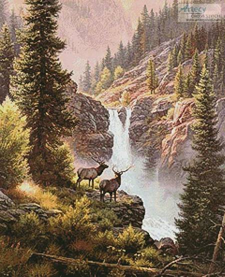 cross stitch pattern Rivals in the Mist
