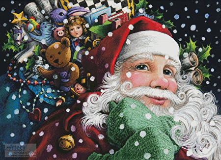 cross stitch pattern Santa's Toys