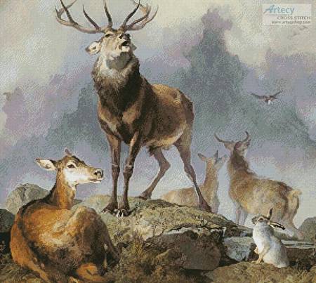 cross stitch pattern Scene in Braemar