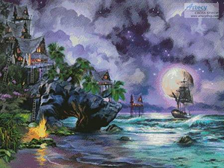 cross stitch pattern Surf Camp Paradise