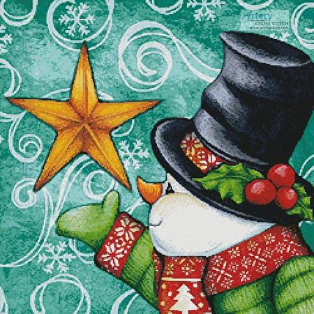 cross stitch pattern Snowman with Star