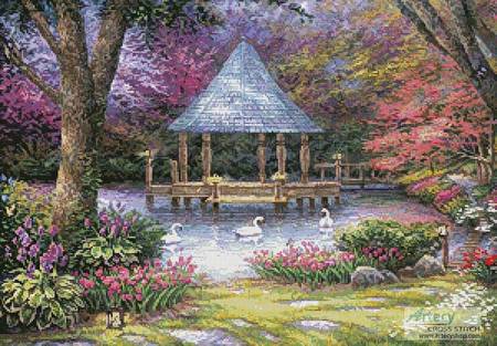 cross stitch pattern Swan Pond