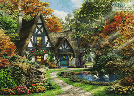 cross stitch pattern The Autumn Cottage