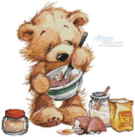 cross stitch pattern Teddy Chef 2