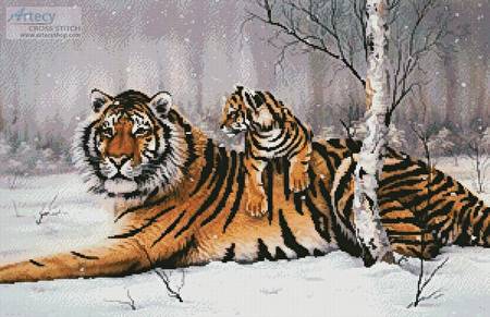 cross stitch pattern Tiger and Cub