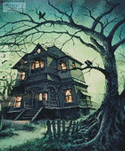 cross stitch pattern The Haunted House (Crop)