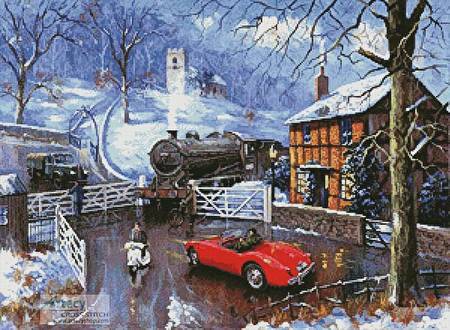 cross stitch pattern The Railway Crossing