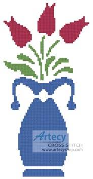 cross stitch pattern Vase of Tulips