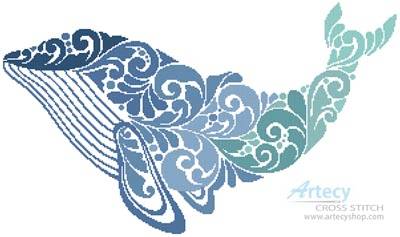 cross stitch pattern Whale Silhouette