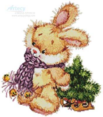cross stitch pattern Xmas Bunny