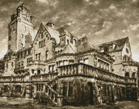 cross stitch pattern Artistic Castle (Sepia)