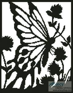 cross stitch pattern Butterfly Silhouette 2