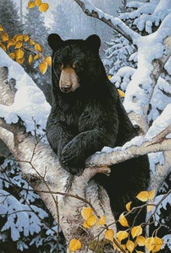 cross stitch pattern Black Bear Painting