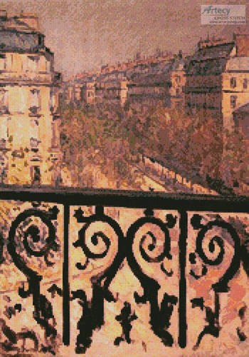 cross stitch pattern A Balcony in Paris