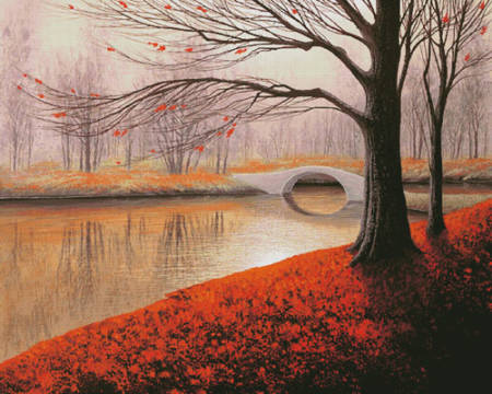 cross stitch pattern Before the Last Leaves Fall (Large)