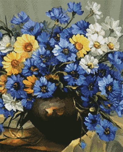 cross stitch pattern Bouquet of Blue (Crop)