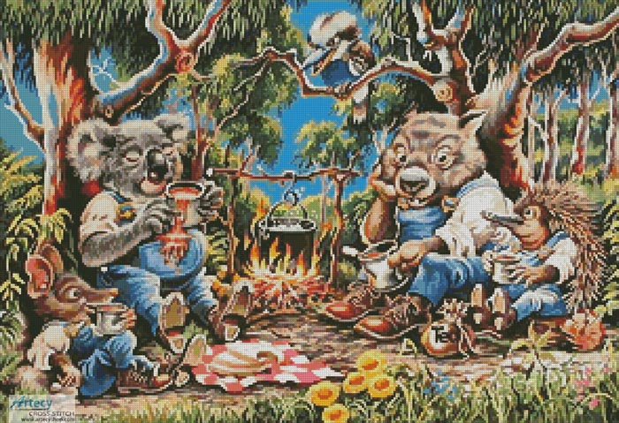 cross stitch pattern Bush Smoko