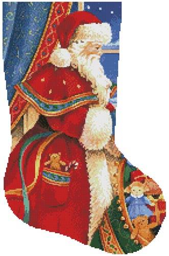 cross stitch pattern Christmas Delivery Stocking (Right)