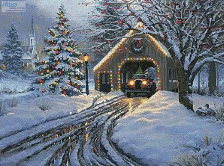 cross stitch pattern Christmas Crossing