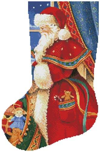 cross stitch pattern Christmas Delivery Stocking (Left)