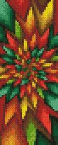 cross stitch pattern Christmas Fractal Bookmark