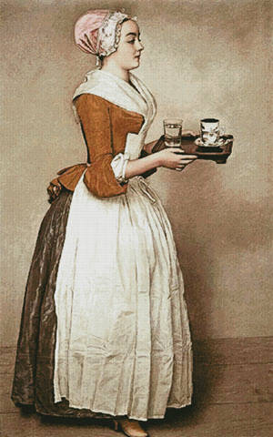 cross stitch pattern The Chocolate Girl 2 (Large)