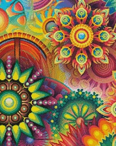 cross stitch pattern Colourful Abstract (Crop 1)
