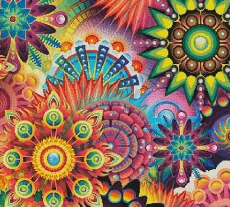 cross stitch pattern Colourful Abstract (Crop 2)