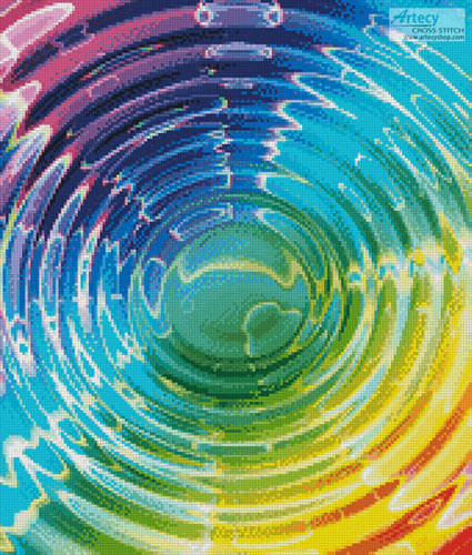 cross stitch pattern Colourful Waves (Crop)