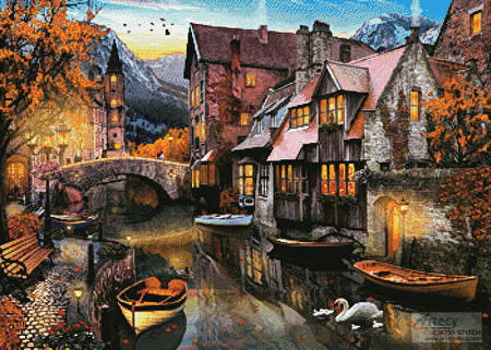 cross stitch pattern Canal Home