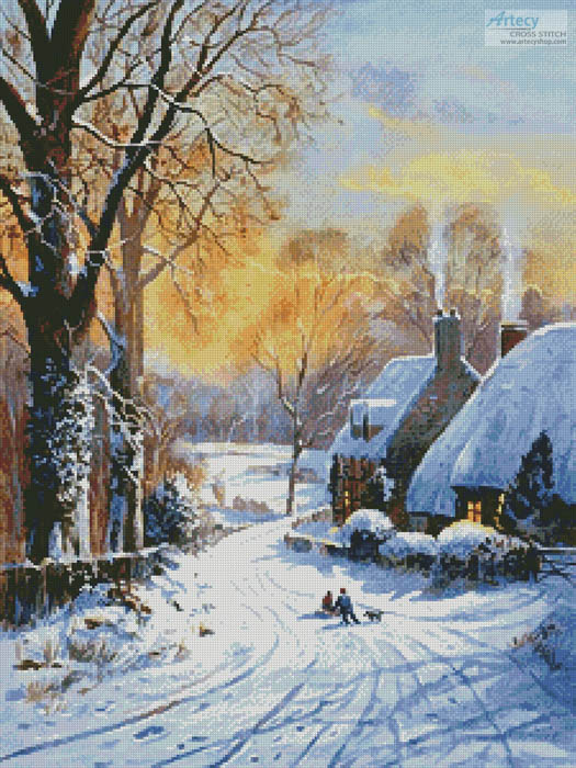 cross stitch pattern Cottages and Sledgers