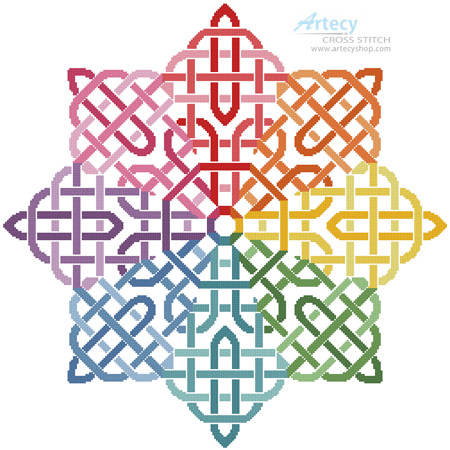 cross stitch pattern Celtic Rainbow Star