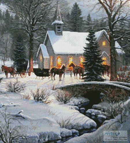 cross stitch pattern Evening Prayers (Crop)