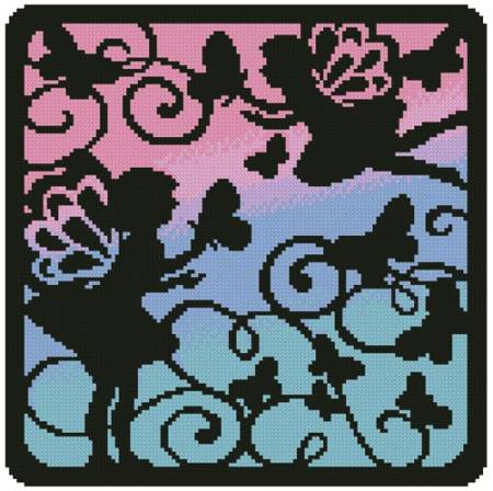 cross stitch pattern Fairy Silhouette Square 5